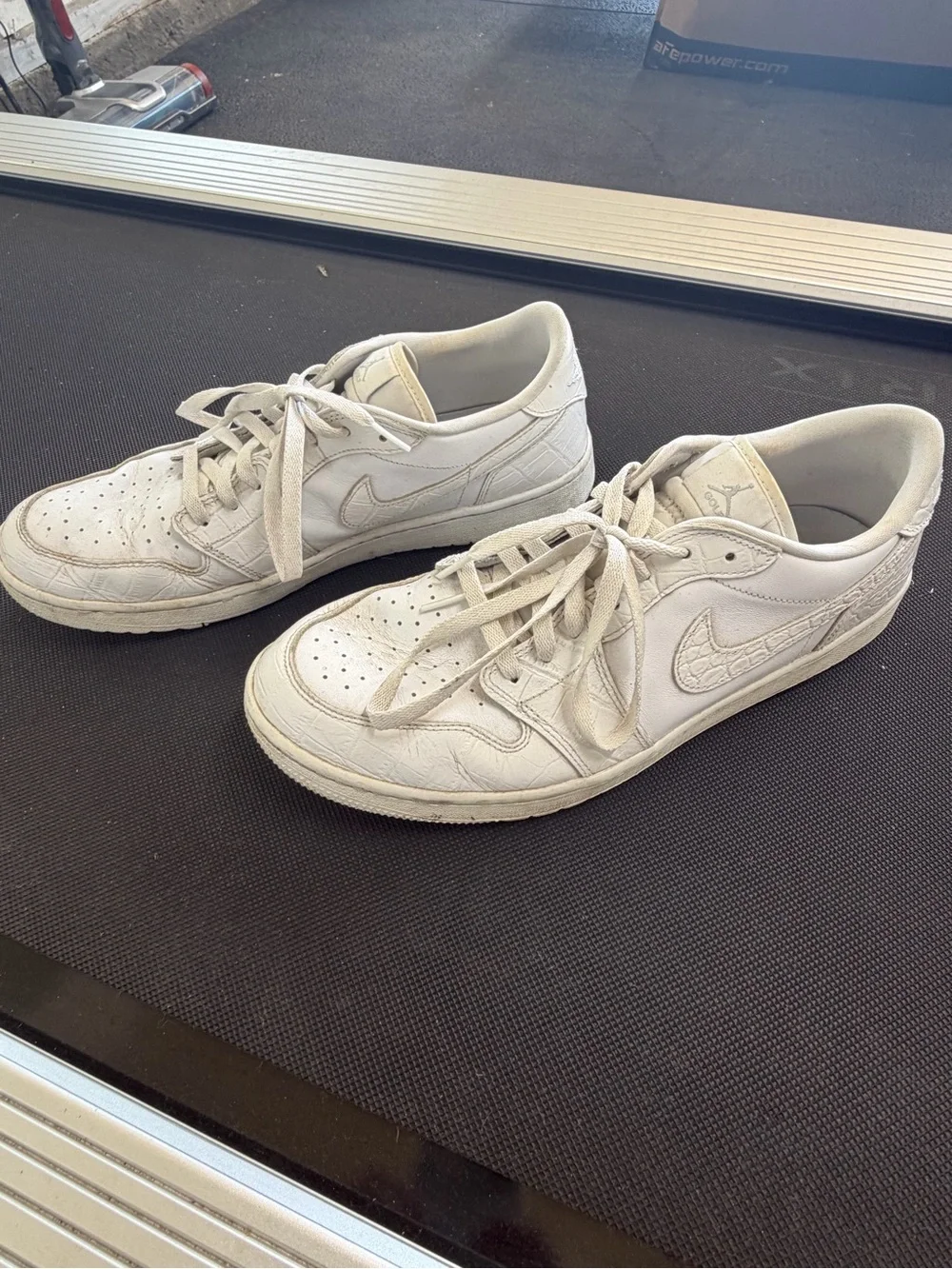 Jordan White Men's Leather Golf Sneakers